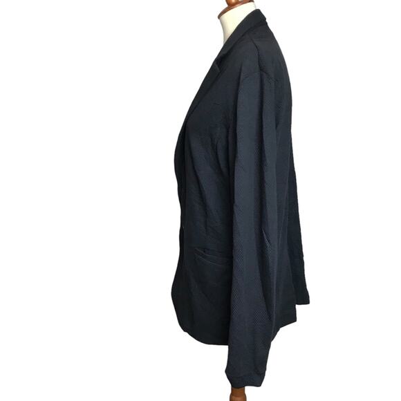 Emporio Armani Black Swiss Dot Textured Lightweight Swacket Sweater Blazer 56 - Picture 11 of 14